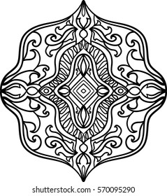 Abstract ornament. Decorative hand drawn lacy design element. Vector illustration.