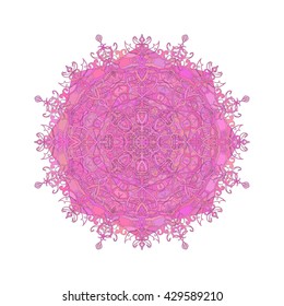 Abstract Ornament for Design Invitations, Postcards, Greeting Cards, Flyers, Brochures and Other Products.  Mandala design.  Vector illustration isolated on a white background.