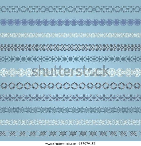 Abstract\
ornament dividers on light blue\
background.