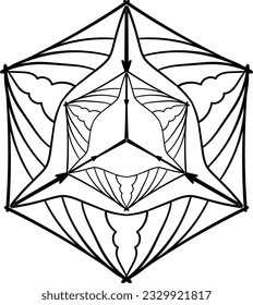Abstract ornament. Doodle lace pattern for coloring pages, tattoo, decorating. 