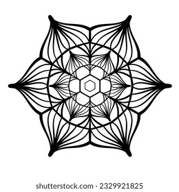 Abstract ornament. Doodle lace pattern for coloring pages, tattoo, decorating. 