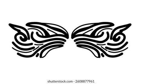 Abstract ornament element design simple wings design