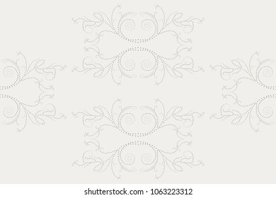 Abstract ornament floral pattern with dots - dotted vector illustration.