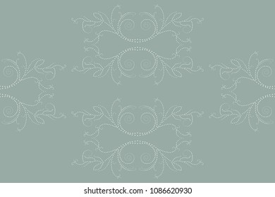 Abstract ornament floral pattern with dots - dotted vector illustration.