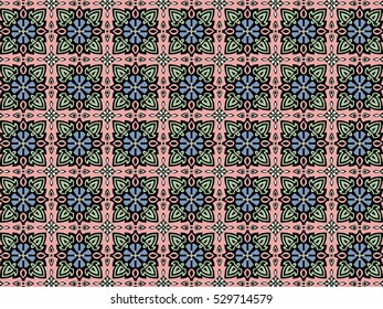 abstract ornament flower colorful doodle style background
