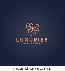 Abstract Ornament Flower Logo Design