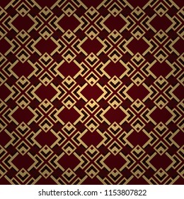 Abstract ornament. Graphic vector pattern. Wallpaper in the geometrical style. A seamless background. Brown, red and yellow texture.