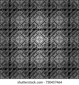 Abstract ornament. Graphic vector pattern. Wallpaper in the geometrical style. A seamless background. Gray, black and white texture.