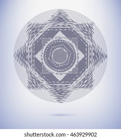 Abstract ornament of halftone lines. Vector design element.