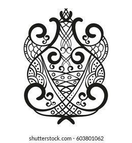 Abstracto ornamento dibujado a mano, elemento de diseño aislado se puede utilizar para colorear libro, ilustración vectorial
