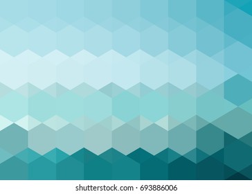  Abstract ornament of the hexagons of the ocean waves / Abstract ornament of the waves of the ocean
