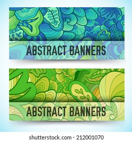 abstract ornament horizontal banners concept. vector illustration design