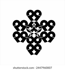 Abstract ornament illustration design with star elements, numbers 6 and 9.