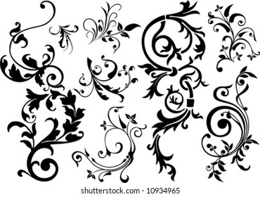 Abstract ornament, illustration with floral design elements, vector.