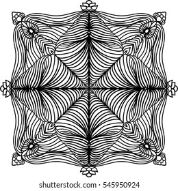 Abstract ornament. Lacy decorative pattern. Vector illustration. Bohemian, boho, ethnic, hippie motifs. Design element for yoga mat, wall art, stickers, tattoo, tapestry, clothes, stationery.