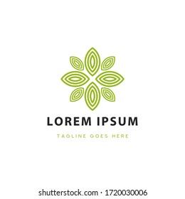 Abstract Ornament Leaf Logo Icon Template Design