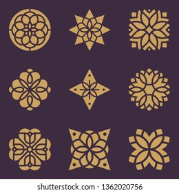 Abstract ornament logo icon vector design bundle. Elegant premium ornament vector logotype symbol.