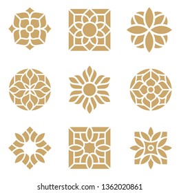 Abstract ornament logo icon vector design bundle. Elegant premium ornament vector logotype symbol.