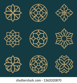 Abstract ornament logo icon vector design bundle. Elegant premium ornament vector logotype symbol.