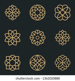 Abstract ornament logo icon vector design bundle. Elegant premium ornament vector logotype symbol.