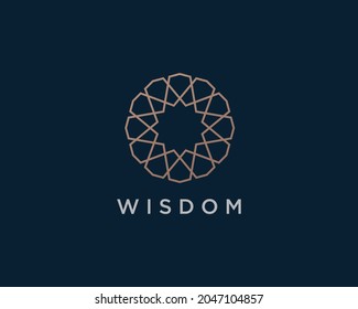 Resumen de diseño vectorial de icono de logotipo de ornamento. Elegante símbolo de logotipo vectorial de ornamento premium.