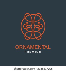 Abstract ornament logo icon vector design bundle. Elegant premium ornament vector logotype symbol.