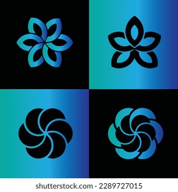 abstract ornament logo icon vector design bundle. floral logotype vector symbol.
