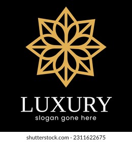 Resumen de diseño vectorial de icono de logotipo de ornamento. Elegante símbolo de logotipo vectorial de ornamento premium