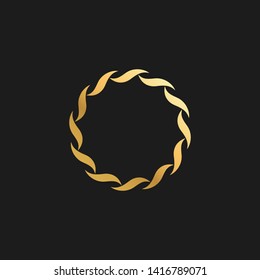 Abstract Ornament Luxury Gold Circle Frame Design Element