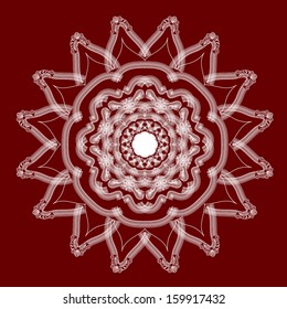 Abstract ornament. Mandala decorative pattern. Vector illustration. Bohemian, boho, ethnic, hippie motifs. Design element for yoga mat, wall art, stickers, tattoo, tapestry, clothes, stationery.