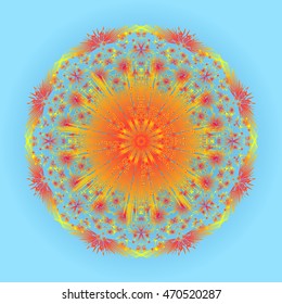 Abstract ornament. Mandala decorative pattern. Vector illustration. Bohemian, boho, ethnic, hippie motifs. Design element for yoga mat, wall art, stickers, tattoo, tapestry, clothes, stationery.