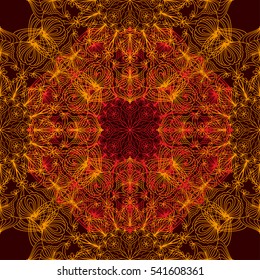 Abstract ornament. Mandala decorative pattern. Vector illustration. Bohemian, boho, ethnic, hippie motifs. Design element for yoga mat, wall art, stickers, tattoo, tapestry, clothes, stationery.
