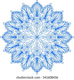 Abstract ornament. Mandala decorative pattern. Vector illustration. Bohemian, boho, ethnic, hippie motifs. Design element for yoga mat, wall art, stickers, tattoo, tapestry, clothes, stationery.