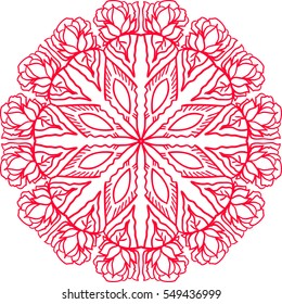 Abstract ornament. Mandala decorative pattern. Vector illustration. Bohemian, boho, ethnic, hippie motifs. Design element for yoga mat, wall art, stickers, tattoo, tapestry, clothes, stationery.