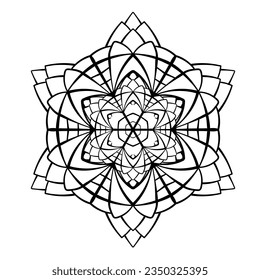 Abstract ornament. Mandala vector illustration. Coloring book page. 