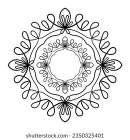 Abstract ornament. Mandala vector illustration. Coloring book page. 