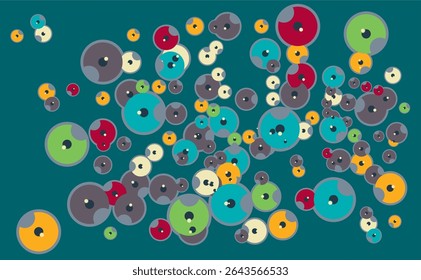 Abstract ornament multicolored eccentrics circles
