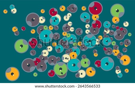 Abstract ornament multicolored eccentrics circles