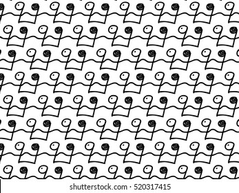 abstract ornament music notes doodle style background