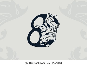 Abstract ornament number eight. Typography design. Vector illustration