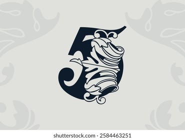 Abstract ornament number five. Typography design. Vector illustration