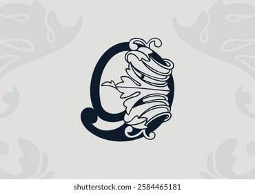 Abstract ornament number nine. Typography design. Vector illustration