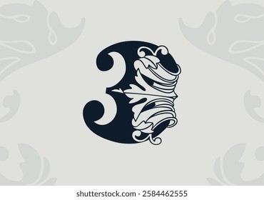 Abstract ornament number three. Typography design. Vector illustration