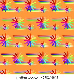 abstract ornament on an orange background, vector illustration