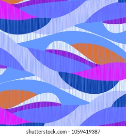 Abstract ornament on a white background with a blue texture. Bright with a combination of tones.
Contemporary design.