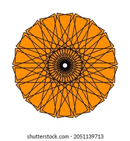 Abstract ornament in orange on a white background