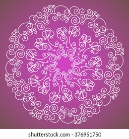 Abstract ornament placed on a lilac gradient background
