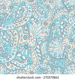 Abstract ornament seamless pattern with hand drawn element. Vector illustration