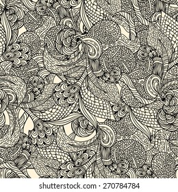 abstract ornament seamless pattern, outlines