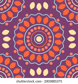 Abstract ornament for silk shawl, scarf, headscarf, bandana, pareo and other textiles. Square design for printing on fabric. 